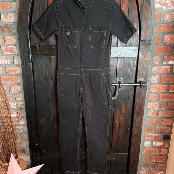 Wildfang the Essential Coverall Black Jumpsuit Size Small EUC - Picture 3 of 9